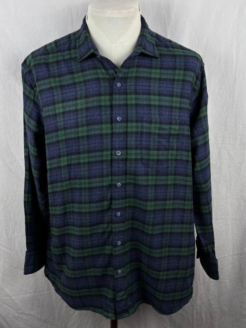 Proper Cloth Teton Black Watch Plaid Flannel Shirt Kevin Untucked 17 33 Cotton